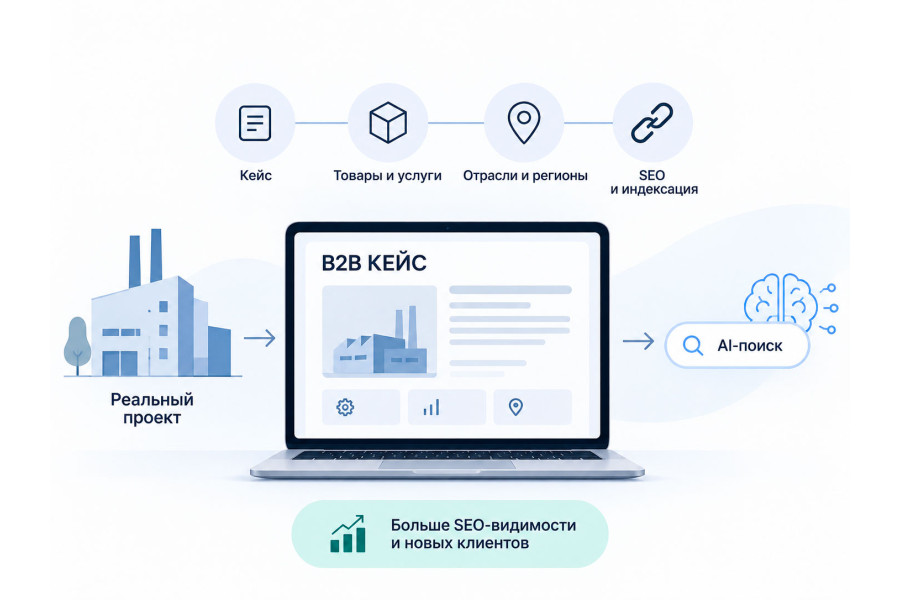 Кейсы для B2B-сайта в эпоху AI-поиска: как использовать реальный опыт компании для SEO и нейропоиска